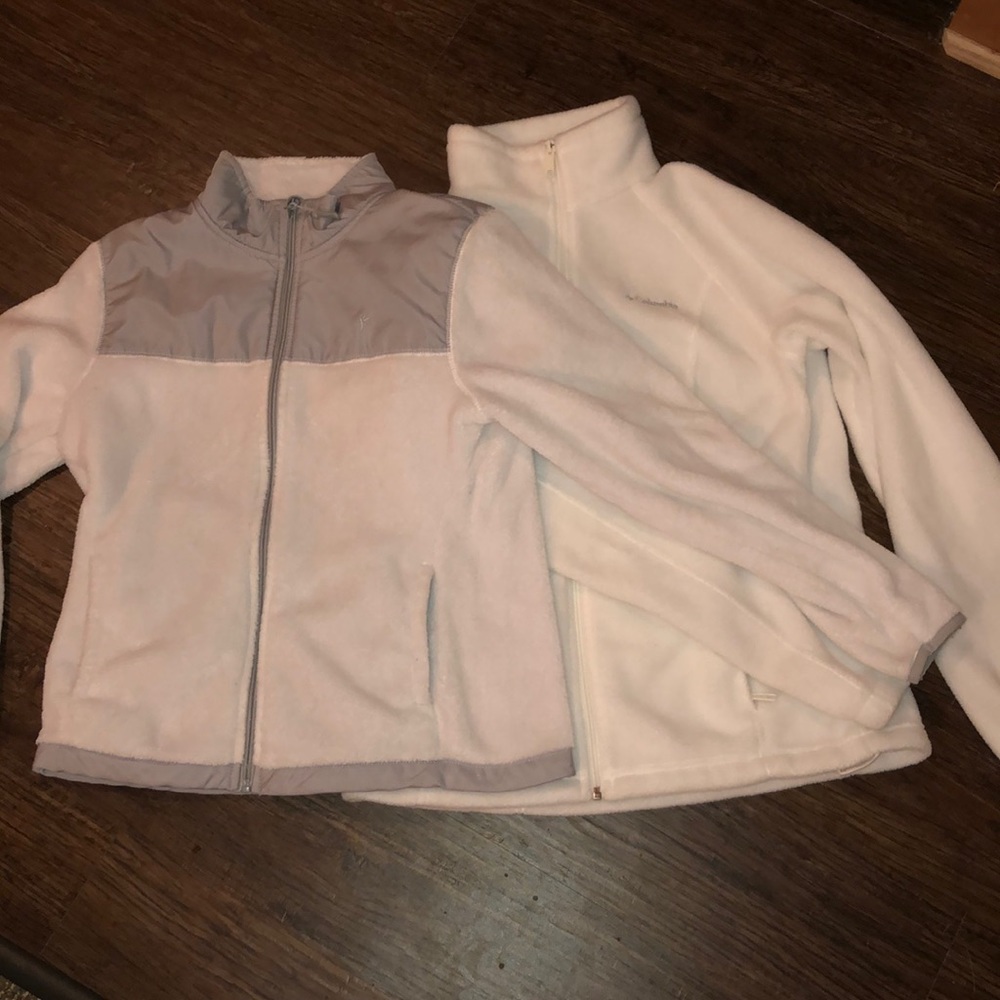 Two white jackets Columbia and Danskin